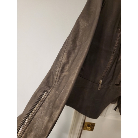 DIESEL Grey Leather Jacket - Brand New w/Tags - Picture 11 of 14